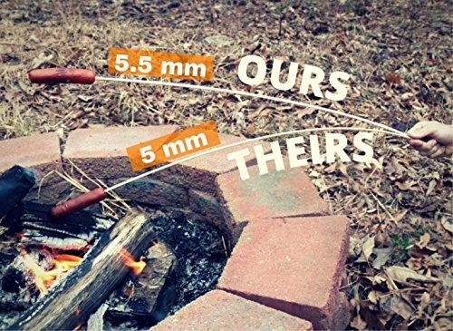 - 36  Bamboo Marshmallow Roasting Sticks, Skewers - Hot Dog, Smores, Bbq, Kabobs, Boudin, Sausage. Camp Fire, Camping Stix. Strongest On Amazon 5.5Mm &Amp; 3Ft Long - Wooden S'Mores Set