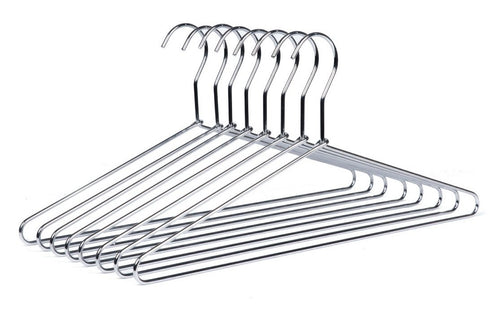 Quality Hangers 8 Heavy Duty Metal Suit Hanger Coat Hangers with Polished Chrome (Suit Coat Hanger)