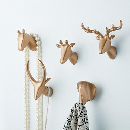 Animal head Hooks  Wall Hooks/ Resin Coat hook  Coat hanger  Creative  Wall hanging (Pack of 1)