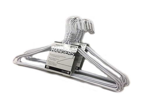 THE UM24 20 Sets of Vinyl Coated Heavy Duty Wire Cloth Hanger Plastic Coated Steel Coat Hanger Hook - White Color 16