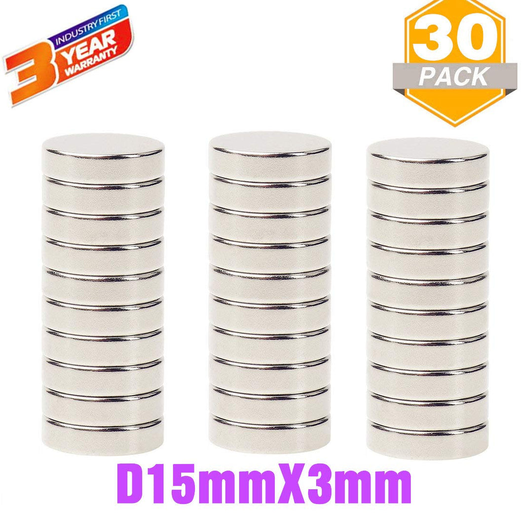 MAGNETS 30PACK 15mmX2mm For Refrigerator Magnets Decoration Office Kitchen Refrigerator Magnets Fridge Magnets Whiteboard Magnets Dry Erase Board