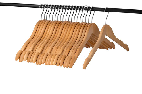 A1 Hangers Natural wooden hangers (Set of 20) High Quality clothes hangers for coat hanger and suit hangers