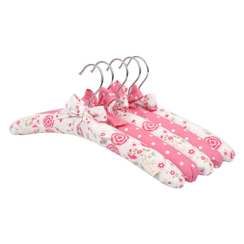 NEOVIVA Clothing Hangers for Hanging Closet Storage, Heavy Duty Adult Hangers for Dress, Suit and Jacket, Set of 5, Floral Prism Pink