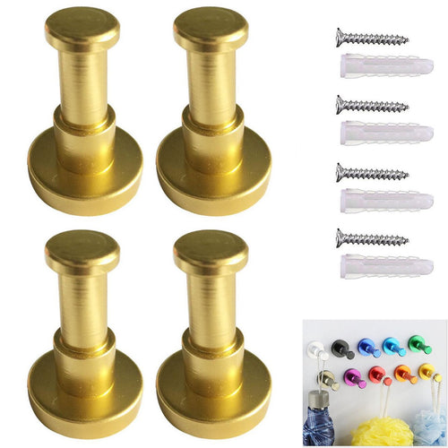 UOOOM 4 pcs Wall Mount Robe Coat Hook Heavy Duty Clothes Towel Hooks Hanger (Gold)