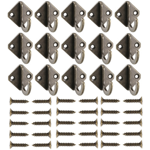 15PCS Single Prong Robe Hook Bronze Coat Clothes Hat Wall Mount Hanger w/Screw from INNKER