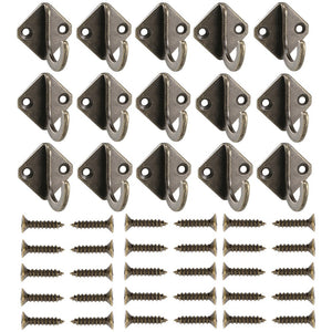 15PCS Single Prong Robe Hook Bronze Coat Clothes Hat Wall Mount Hanger w/Screw from INNKER