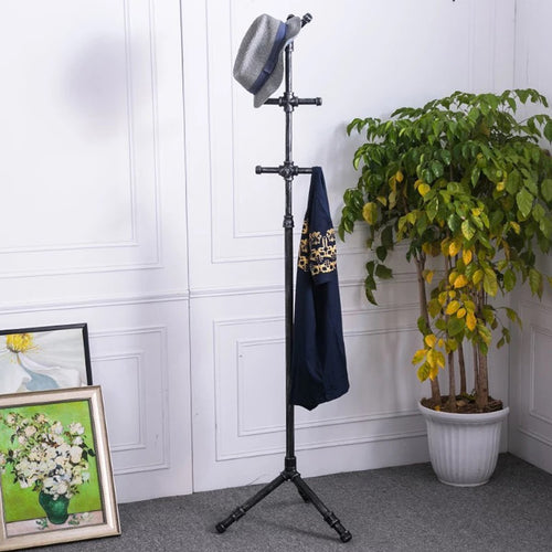 FURVOKIA Industrial Rustic Pipe Coat Rack,Standing Entryway Coat Tree Hat Hanger Holder 8 Hooks Jacket,Purse,Scarf,Umbrella Tree Stand(Silver)