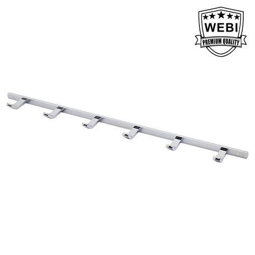 6 Hooks, WEBI Sturdy Brass Coat Robe Hat Clothes Hook Wall Mount Hanger Towel Rack，Chrome Plated