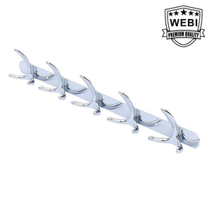 WEBI Heavy Duty Triple Arm Coat Robe Kitchen Bath Towel Holder 5 Hook, Claw Shaped Wall Door Mounted Hat Garment Rack Closet Clothes Hanger Home Office Storage Organizer, Zinc Alloy/Chrome Plate SZG5