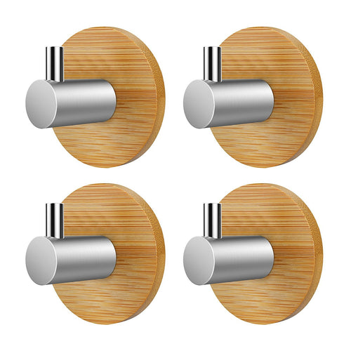 VISEN adhesive wall hanger towel hook for clothes coat hat key bath and headphones (Pack of 4 Hooks)