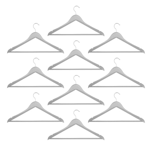 Harbour Housewares Wooden Clothes Hangers - Grey - Pack of 10