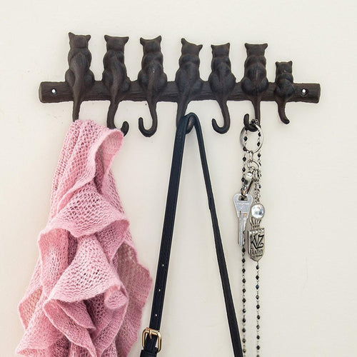 7 Cats Cast Iron Wall Hanger