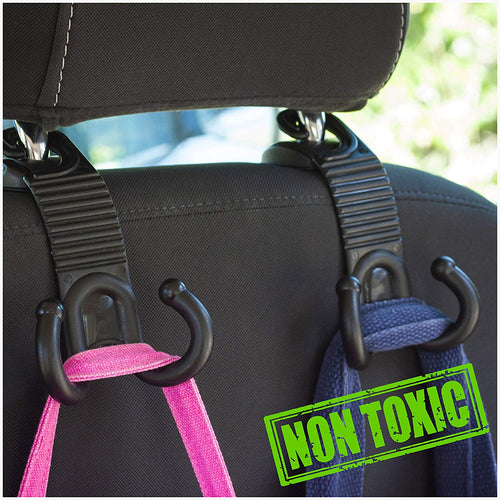 Car Back Seat Headrest Hanger Holder Hooks for Purse Grocery Bag Handbag Cloth Coat Universal Vehicle Trunk Storage Organizer Heavy Duty Purse Hook Drop Stop Gadget Car Accessories for Women Men