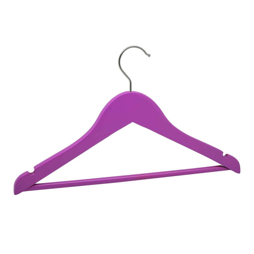 Harbour Housewares Wooden Children's Clothes Hanger - Purple
