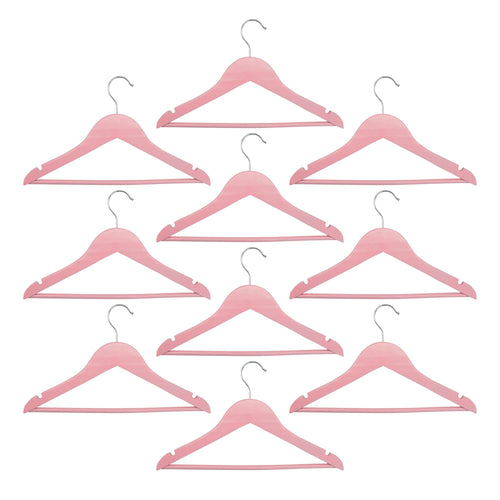 Harbour Housewares Children's Clothes Hangers - Pastel Pink - Pack of 10