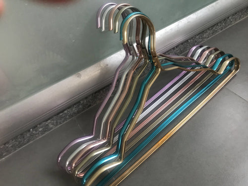 Coloured Aluminum Coat Hangers 6pc set