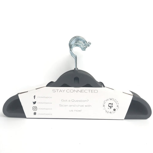 Closet Spice Rubber Coated Plastic Non-Slip Suit Hangers (Grey)