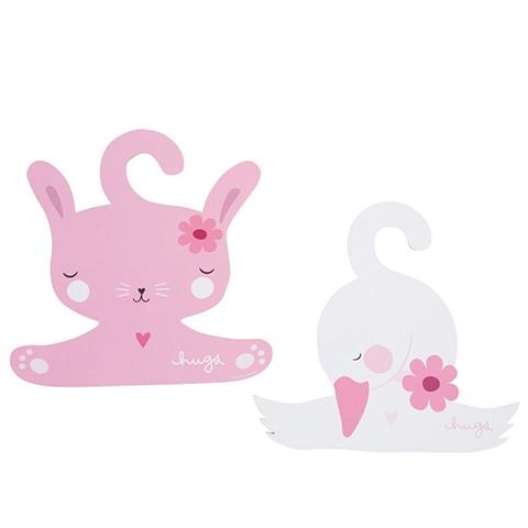 Kids Clothes Hanger Bunny & Swan
