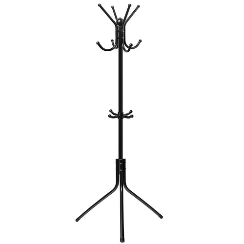 Den Haven Stainless Steel Standalone Coat Rack with 10 Hooks