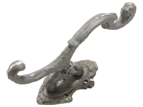 (Set of 2) R & W Cast Iron Coat Hanger Wall Decor, Silver