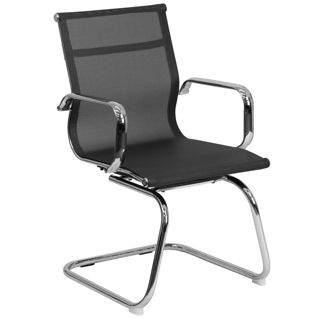 Mesh Side Chair with Chrome Sled Base