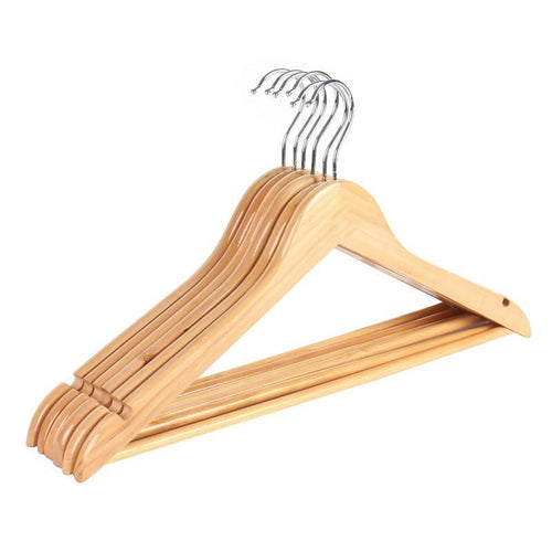 6Pack Extra Wide Wood Clothes Hanger Coat Hanger Rounder Shoulder Suite Hanger For Closet Collection Natural Wood Collection
