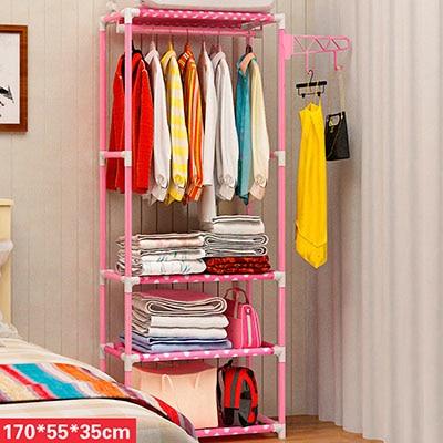 Actionclub Simple Metal Iron Coat Rack Floor Standing Clothes Hanging Storage Shelf Clothes Hanger Racks Bedroom Furniture