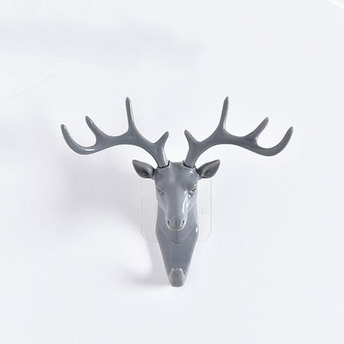 1 Pc Wall Hook Keys Rack Deer Animal Head Antlers Home Hanging Clothes Hat Scarf Hooks Home Living room Decor