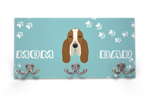 Wall Mounted Coat Rack - Basset Hound