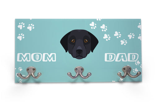 Wall Mounted Coat Rack - Black Labrador