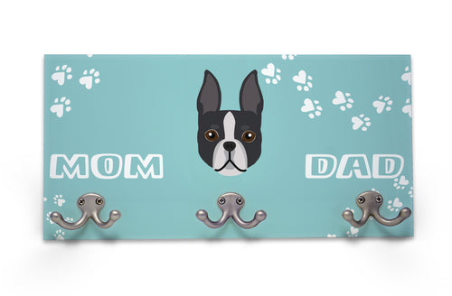 Wall Mounted Coat Rack - Boston Terrier