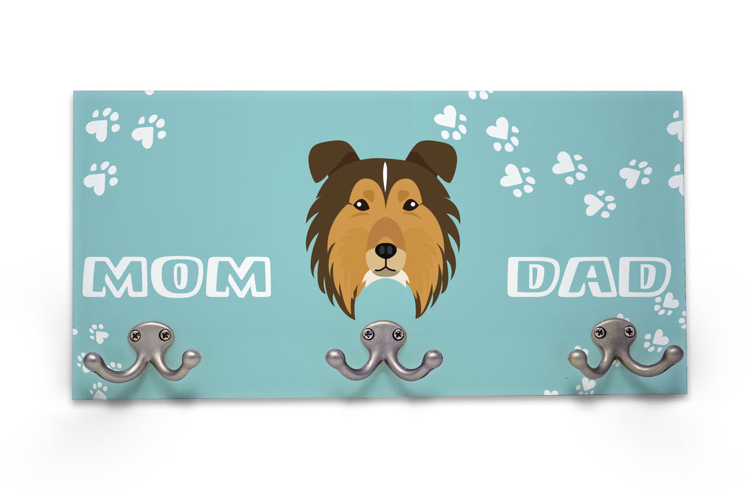 Wall Mounted Coat Rack - Rough Collie