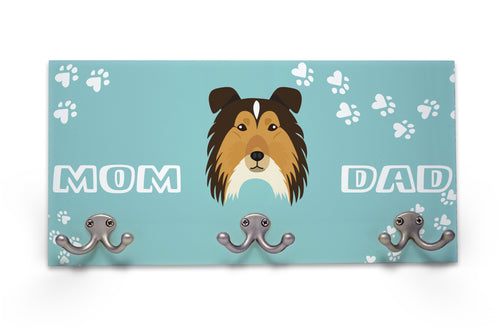 Wall Mounted Coat Rack - Shetland Sheep Dog