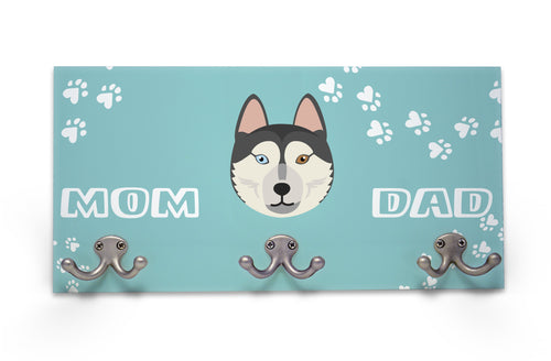 Wall Mounted Coat Rack - Siberian Husky