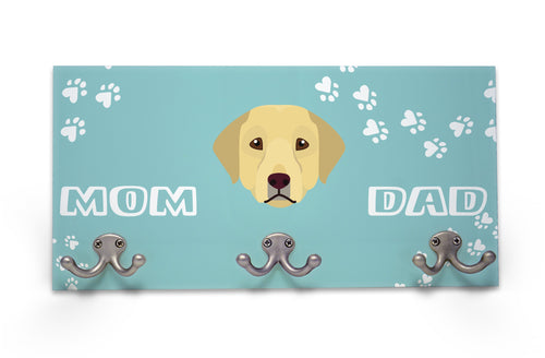 Wall Mounted Coat Rack - Yellow Labrador